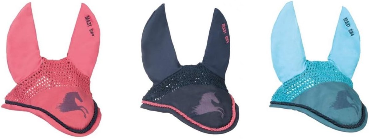 Vliegenkap Paard - Vliegenmasker Pony - Paard Beschermen - Met De Hand Gehaakt - One Size - Azur