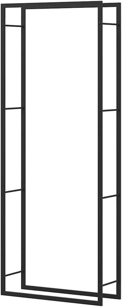 Houtopslag Rek - Haardhout Opslag - Haardhout Opslaan - Houdt Hout Droog - 80x222 cm - Mat Zwart