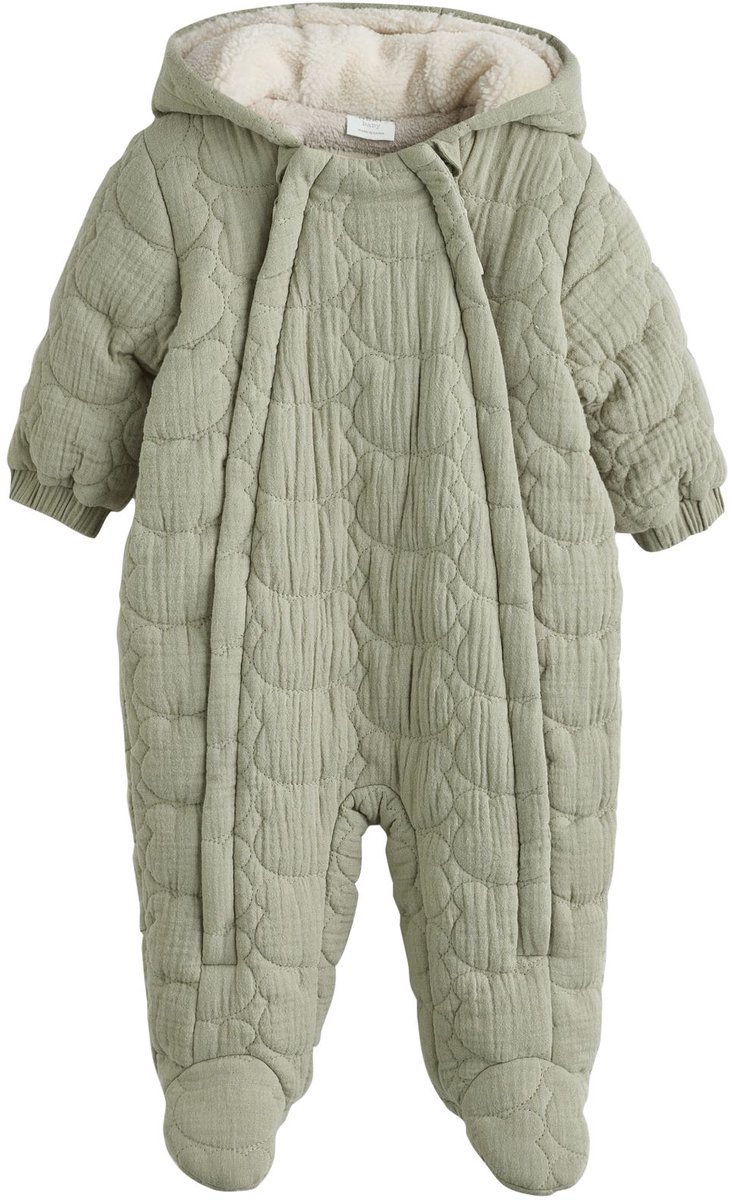 Next - Jongens - Gekreukeld, doorgestikt babypakje met beertjesprint - Groen