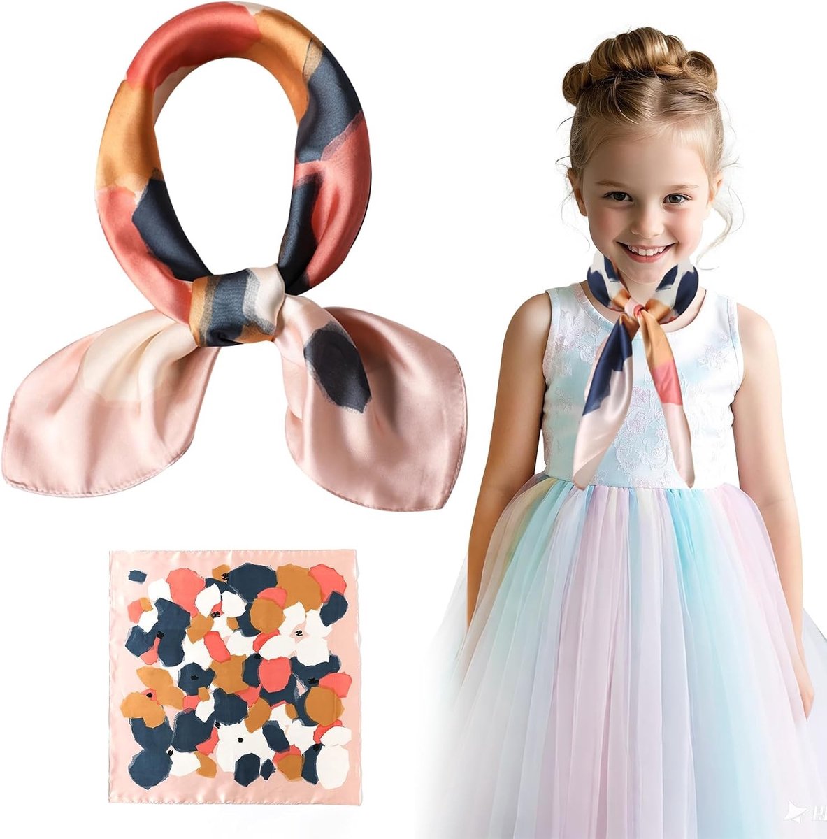 Zachte en Elegante Chiffon Sjaal voor Meisjes van 8-10 Jaar, Multikleur, Ideaal voor Feestjes en Dagelijks Gebruik