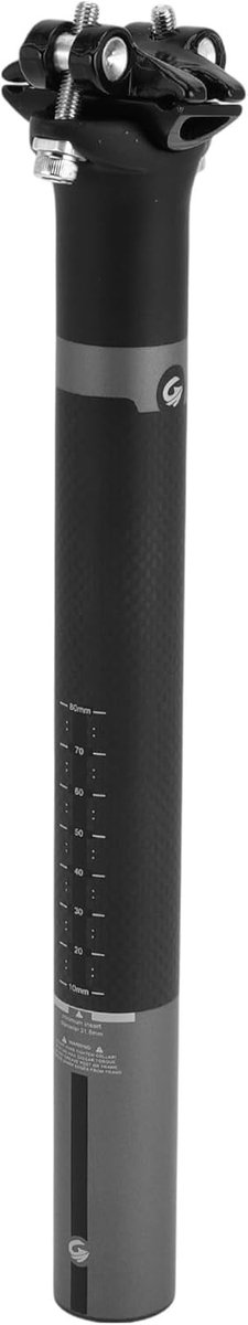 Schokabsorberende Fiets Zadelpen 31.6mm x 300mm - Comfortabel, Lichtgewicht en Duurzaam Zwart Grijs