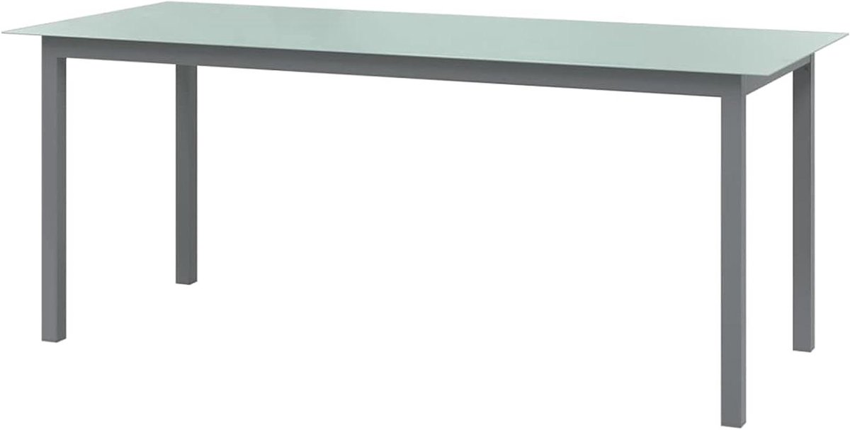 Tuin Eettafel - Balkon Tafel - Buiten Eten - Aluminium Frame - 190 x 90 x 74 cm - Lichtgrijs