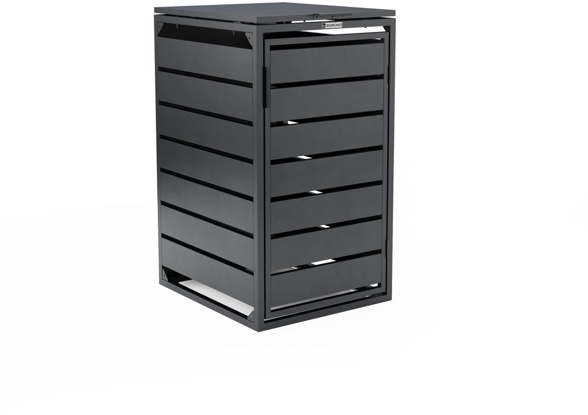 Borghio Container Ombouw - Kliko Ombouw 1 container - 80*70*125 cm (L*B*H) Antraciet - Geschikt voor 120L, 140L en 240L containers