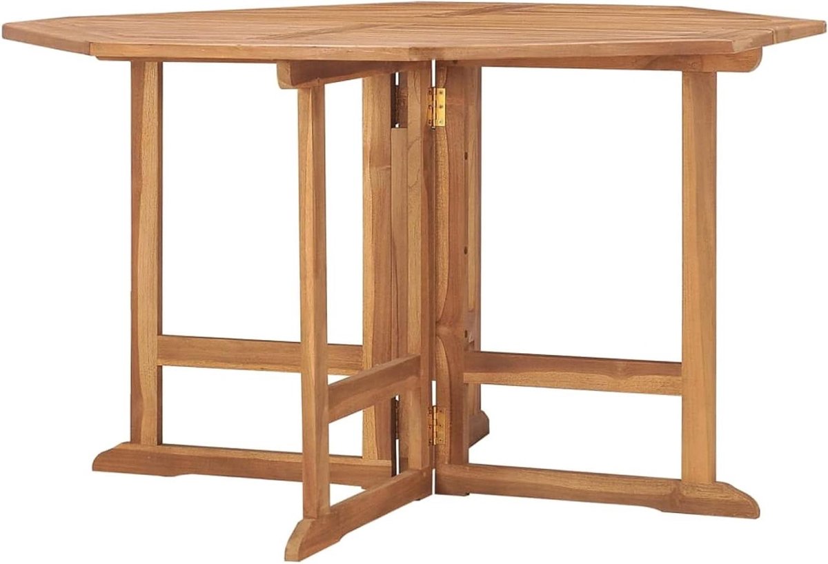 Tuinstafel Hout - Buiten Eettafel - Buiten Dineren - Inklapbaar Ontwerp - 110 x 110 x 75 cm - Houtkleur