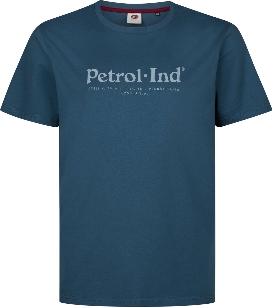 Petrol Industries - Heren Plus Size T-shirt met print gibson - Blauw - Maat 6XL