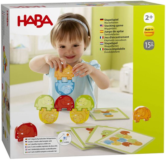 Haba Spel Stapelspel Waggelfanten van HABA. — afbeelding 2