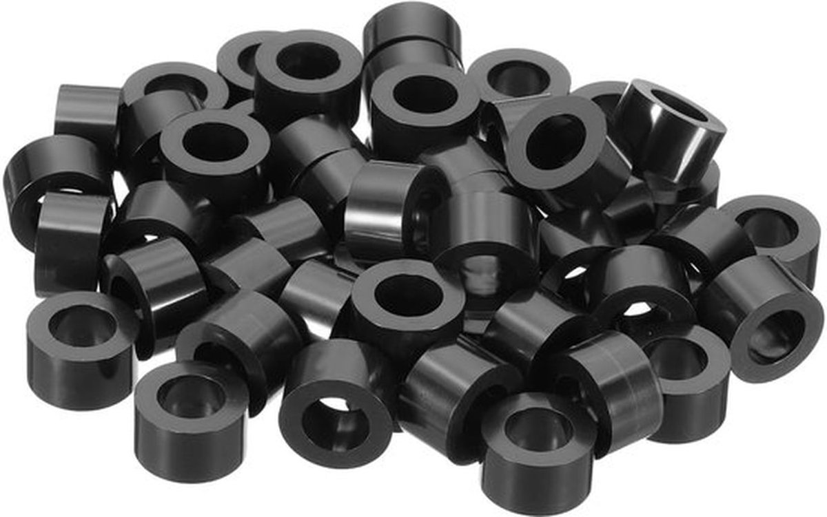 M8 Spacer Wasberen - Zwart ABS - 3,2 inch Binnen, 5,5 inch Buiten, 3,1 inch Lengte - 120 Stuks