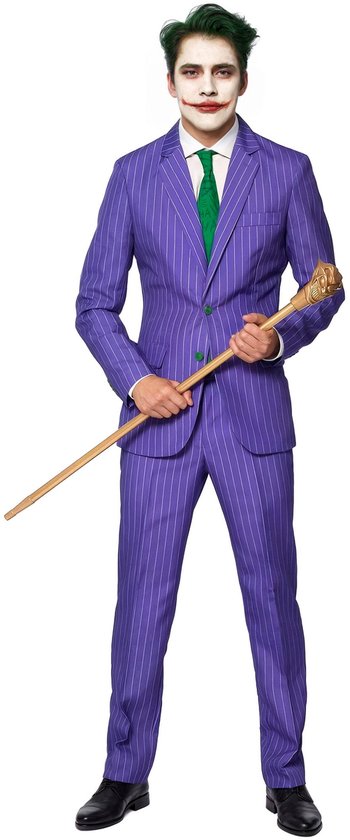 Suitmeister The Joker - Heren Pak - Halloween Kostuum - Verkleedkleding - Carnavalskleding - Batman DC Comics - Paars - Maat S