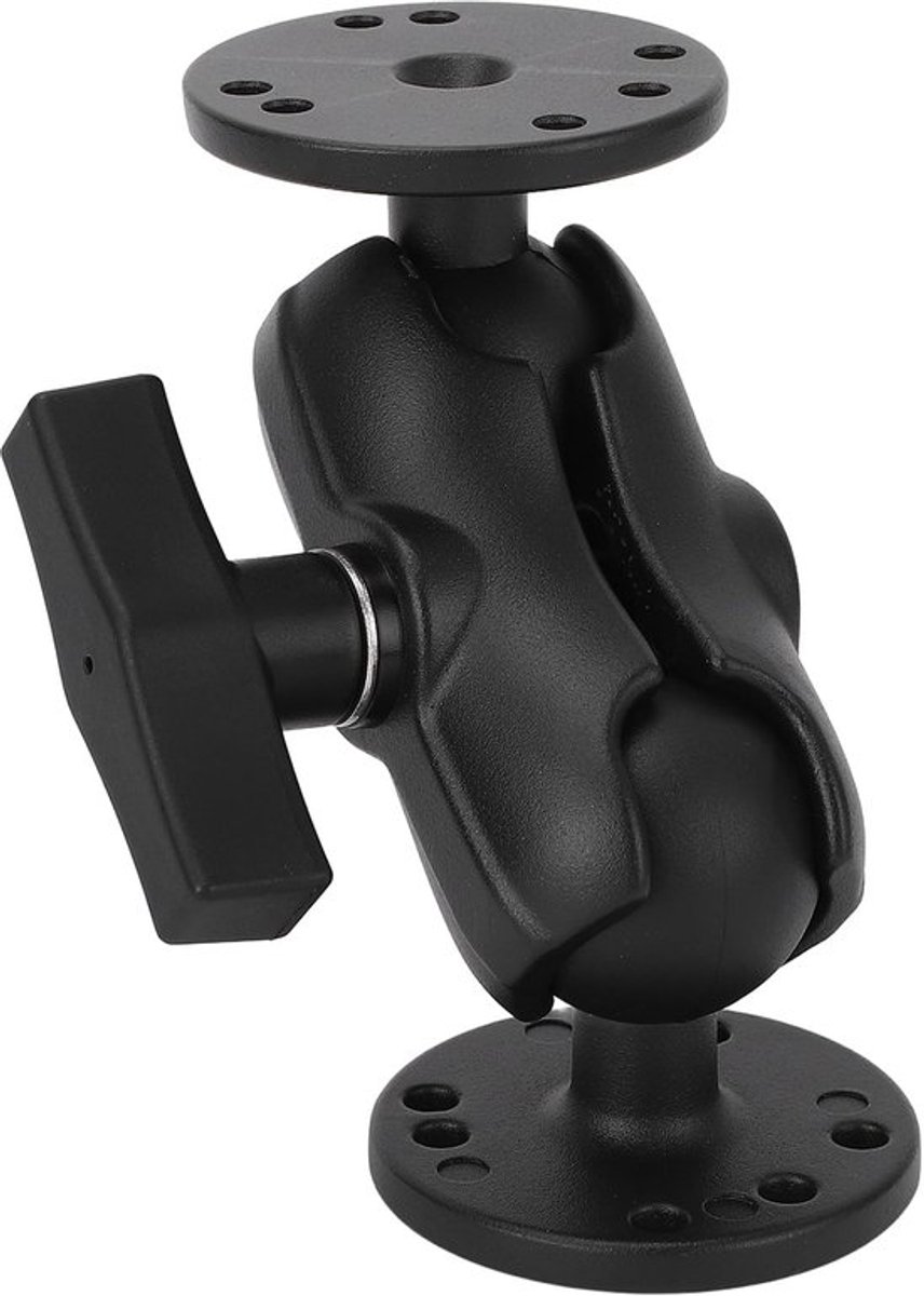 1,5 Inch Dubbele Balbevestiging met Ronde Platen van 2 AMPS, GPS Bevestiging voor Trucks, Fish Finder C Maat Bal Adapters Boorbasis met Korte Arm voor Achteruitkijkcamera Monitor,