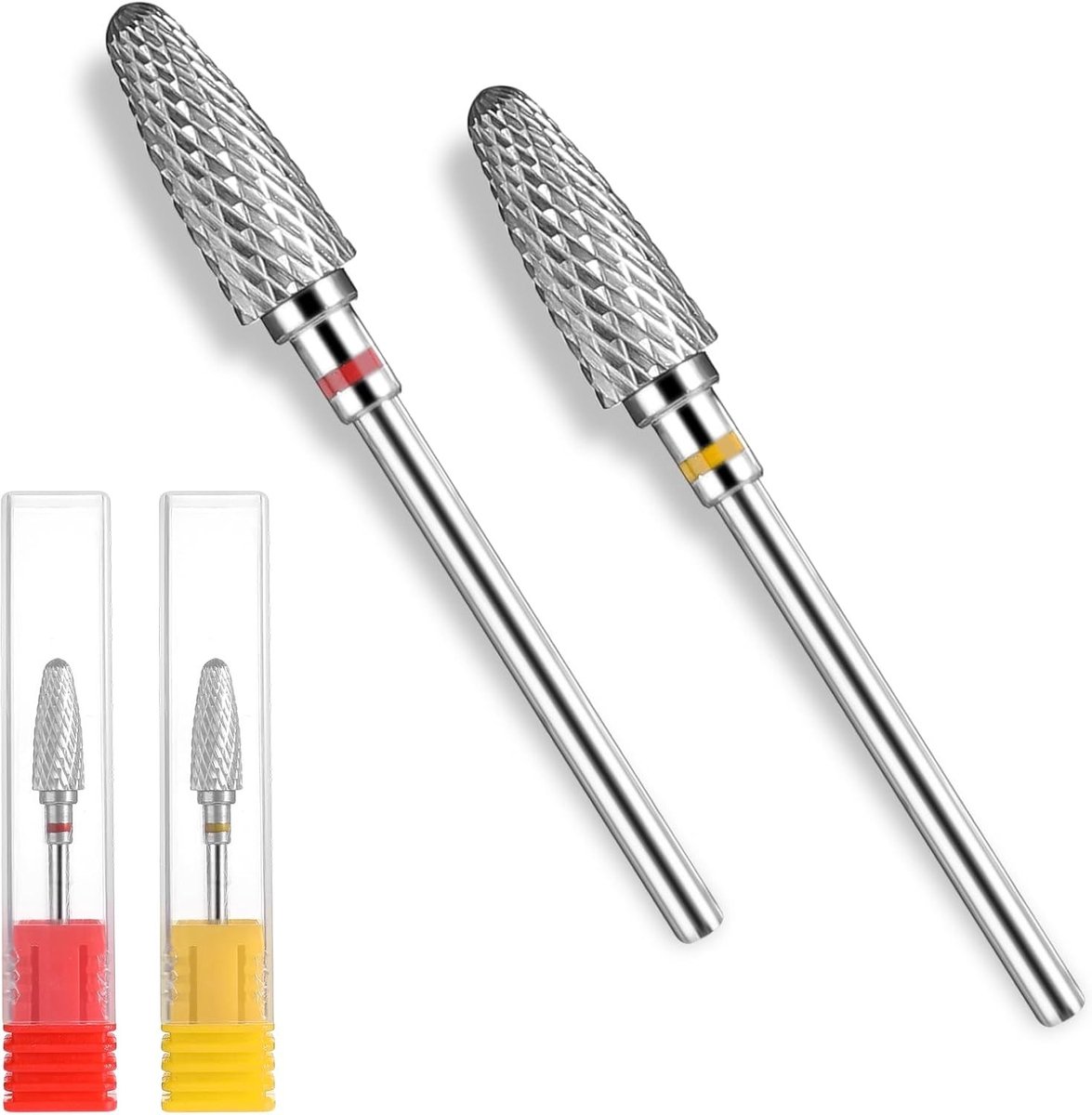 2 stuks nagelfreesbits 3/32 inch van wolfraamstaal voor nagelboor en manicure, ideaal voor gelnagels en pedicure
