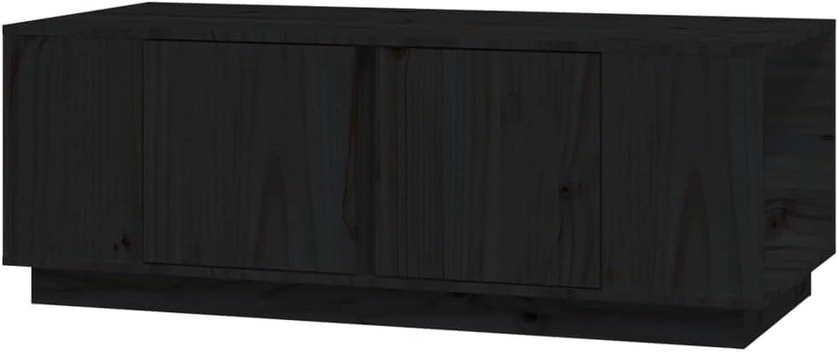 Houten Koffietafel - Salontafel Bijzettafel - Woonkamer Opbergen - Massief Hout - 110x50x40 cm - Zwart