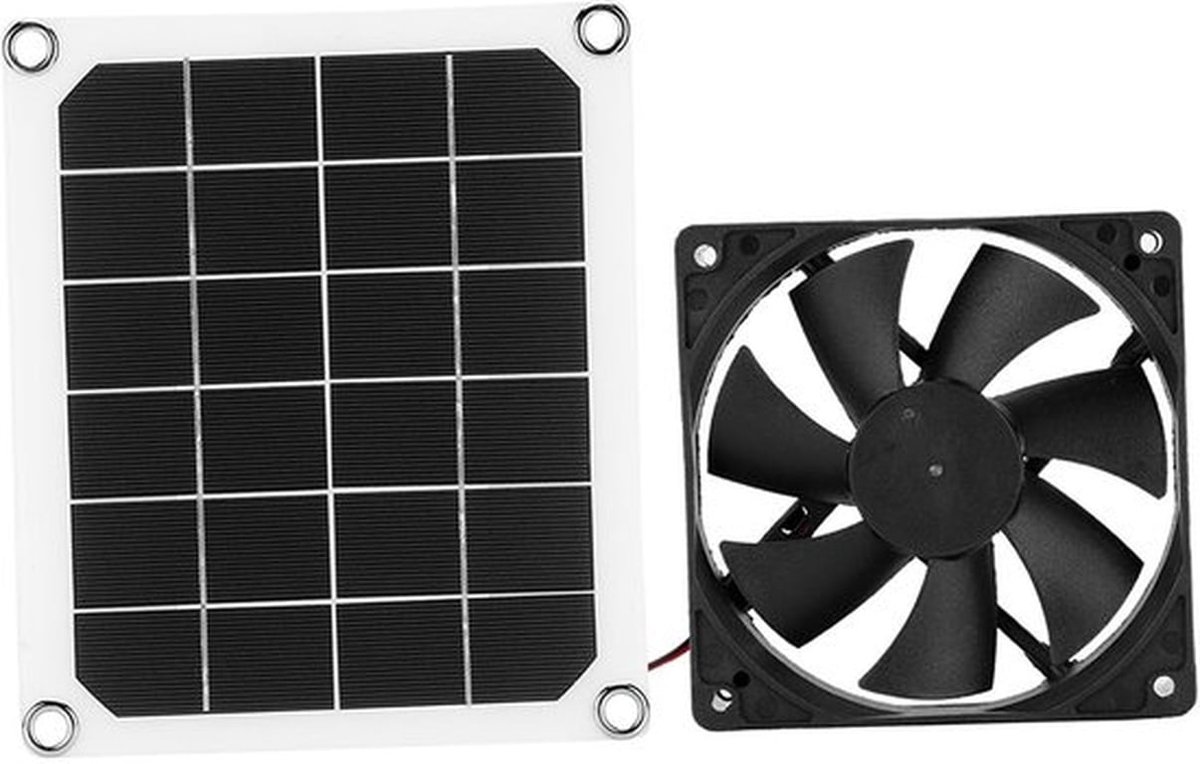 Afvoerventilator voor zonnepaneel, 6 V, 10 W, werkt op zonne-energie, waterdicht, broeikasventilator met USB-zonnepaneel, afvoerventilator op zonne-energie voor het huis