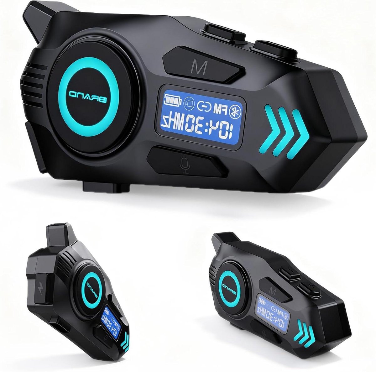 Motorhelm headset - Helm communicatie - Veilig communiceren - Bluetooth 5.4 - 500m bereik - Zwart