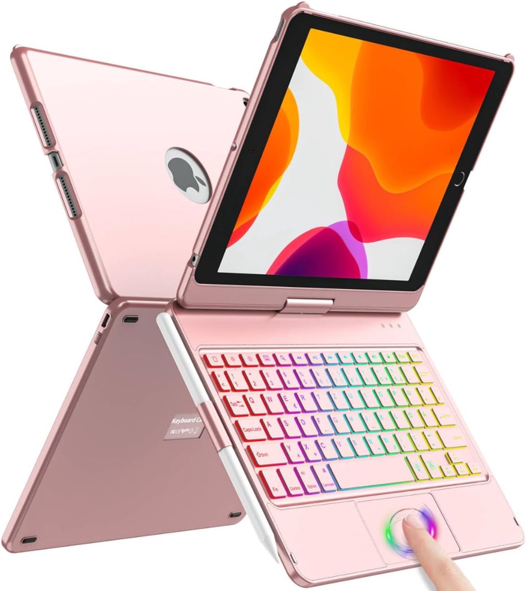 SP® Ipad Hoes met Toetsenbord - Toetsenbordhoes voor Ipad - Hoes voor Ipad 9e/8e/7e Generatie - Roze - 29cm x 21cm x 3cm