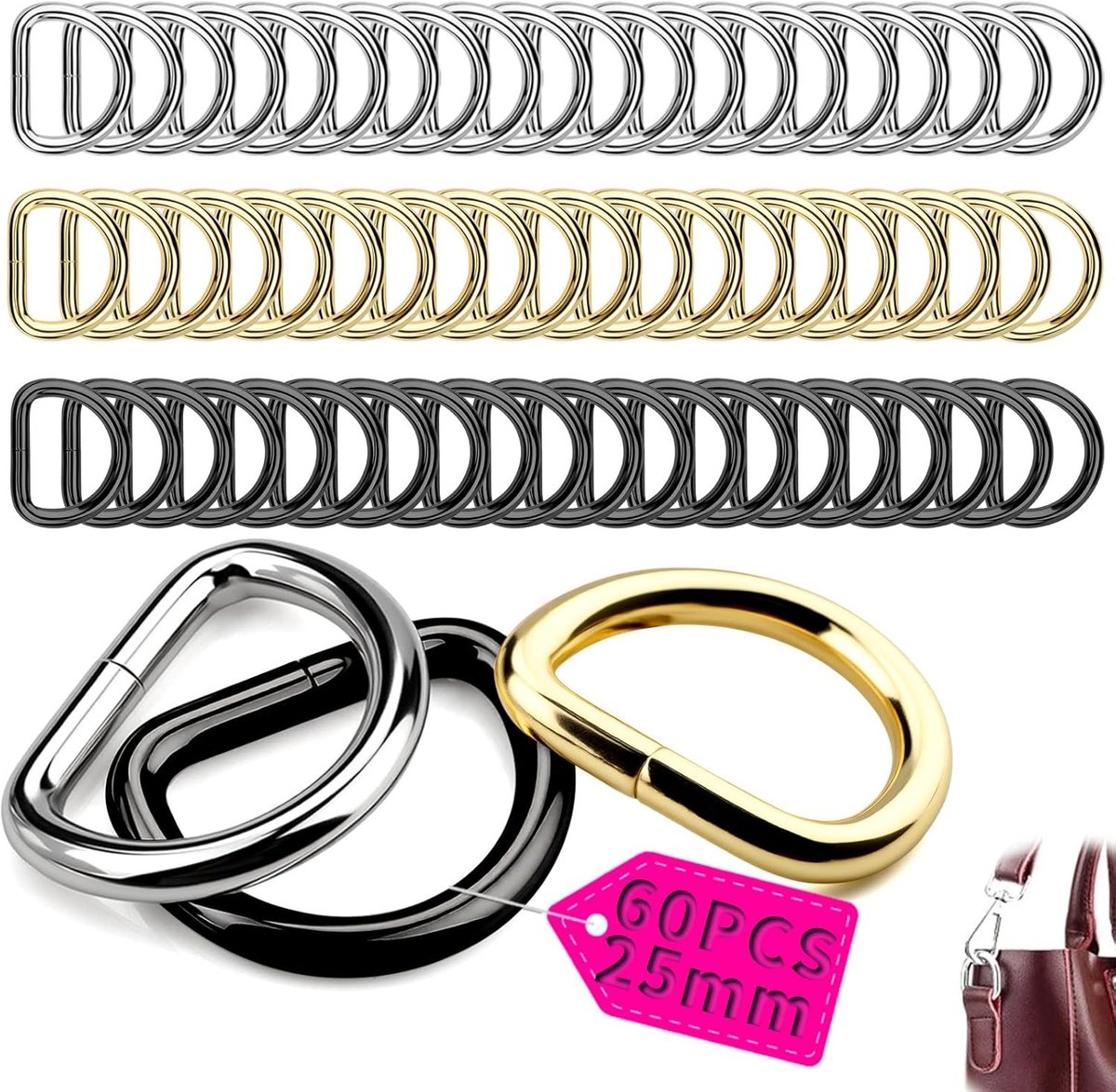 D-ring halve bol voor bevestiging, haken en accessoires - Duurzaam en veelzijdig gebruik