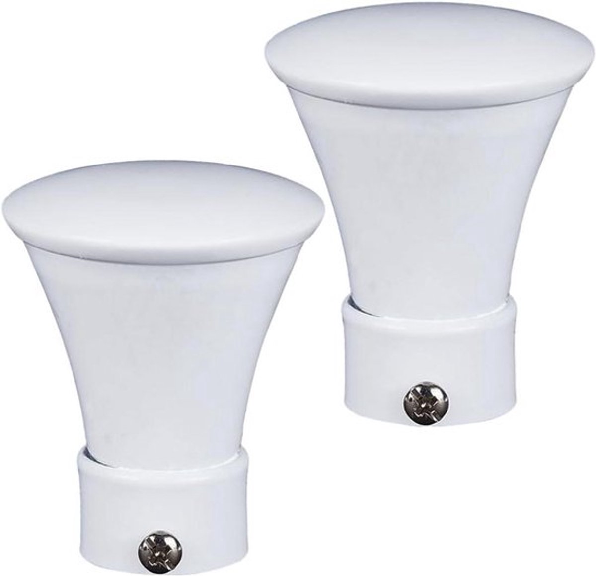 - Gordijnroedeknoppen - Decoratieve Kop - Messing - Witte Trompet - 28 mm Binnendiameter - Thuiskantoor - Romeinse Roede - 2 Stuks - Geschikt voor Gordijnstangen EA décor voor woonkamer en slaapkamer