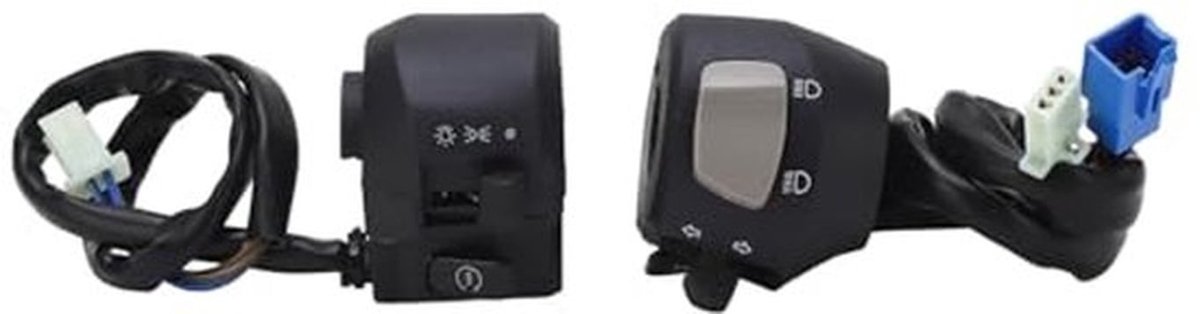 Motorfiets stuurschakelaar, motorfiets 2 stuks, 125 YBR125, motorfiets stuurschakelaar, 7/8 inch, 22 mm, linker- en rechterrichtingaanwijzers, claxon, koplampbedieningsschakelaar