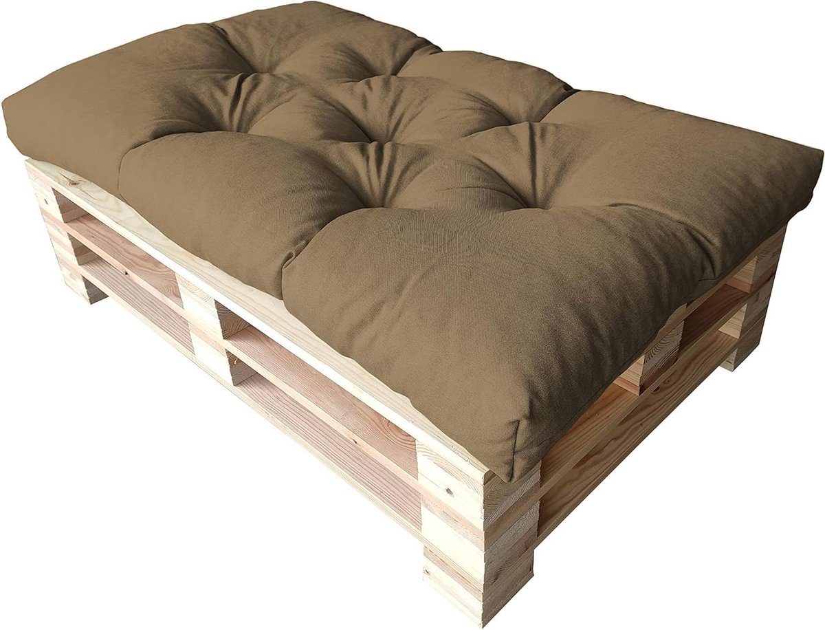 Palletkussen Set - Zitkussen Rugleuning - Terras Aankleden - Op Maat Gemaakt - 120 x 60 cm - Bruin