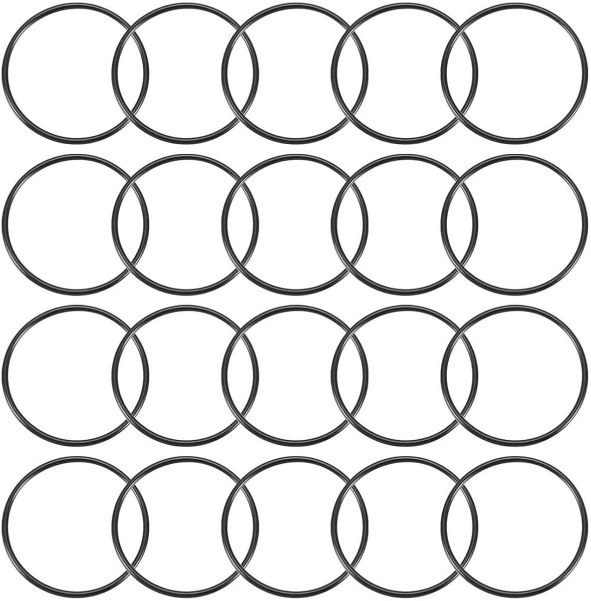 20 Stuks Nitril Rubber O-Ringen voor Waterdichting, 50mm Buitenmaat, 47mm Binnenmaat, 1.5mm Breedte - Ideaal voor Loodgietwerk, Auto Reparatie en Verbindingen