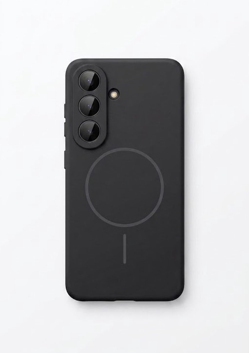 Casemania Hoesje Geschikt voor Samsung Galaxy S26 Plus - Zwart - Zachte Liquid Siliconen Back Cover - Geschikt voor MagSafe - Telefoonhoesje met Volledige Camera Bescherming