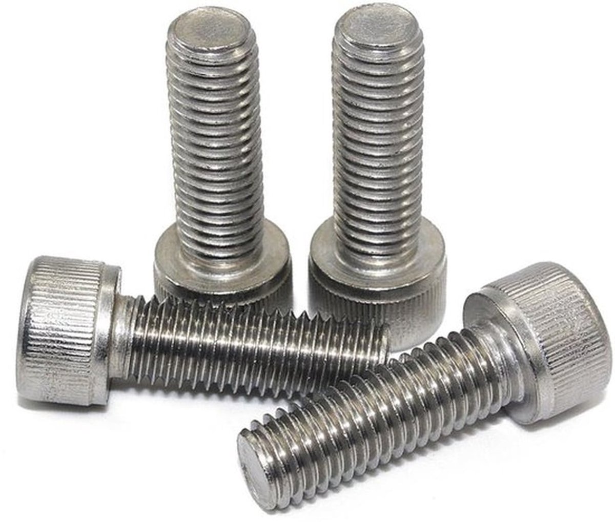 Dailygoods- Cilinderbouten 100 stuks - M4 x 20 mm - Roestvrij Staal A2 - Binnenzeskant - Klemmen - Ankers - Hoogste Kwaliteit - Schroeven
