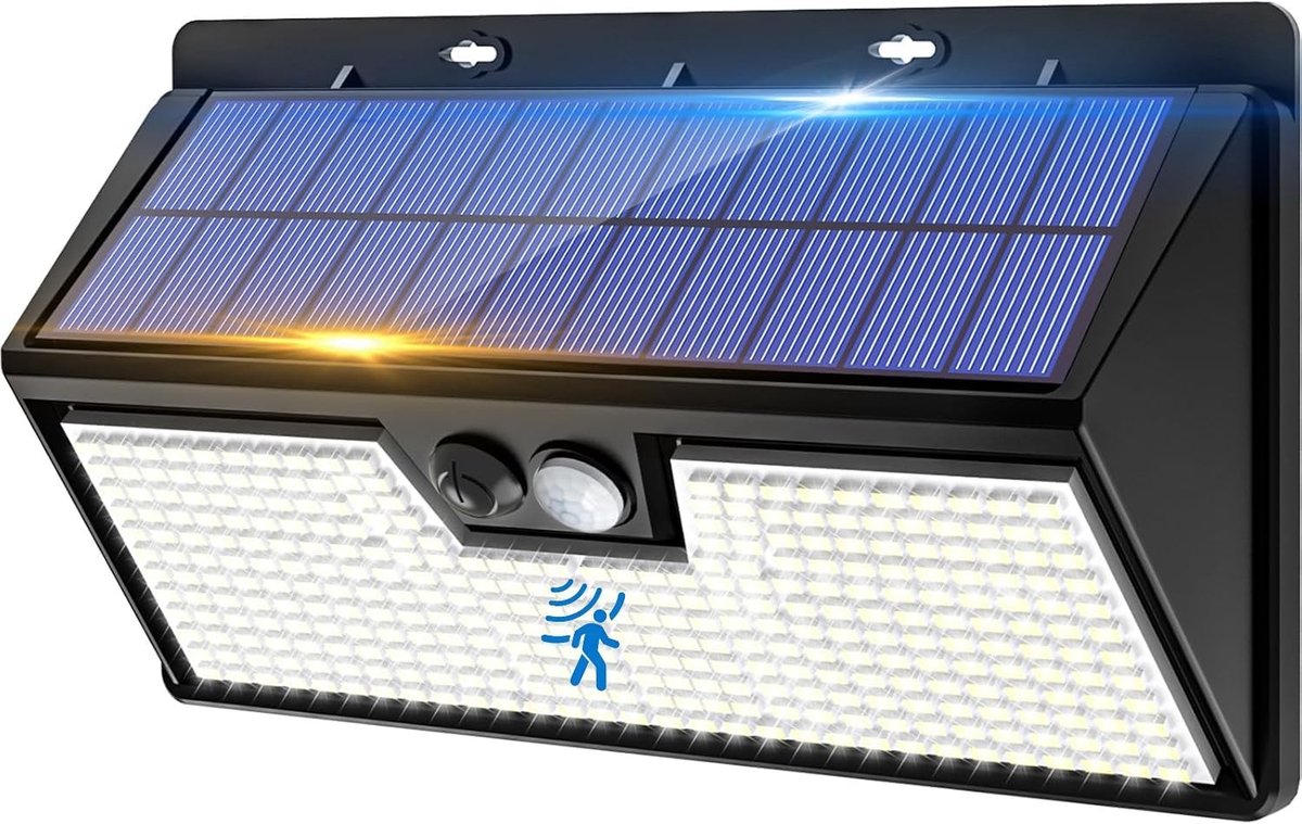 Zonne-energie Veiligheidslampen - Waterdicht - Bewegingssensor - 318 LED's - Voor Buiten