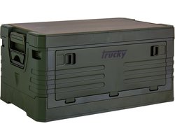 Campingbox met deksel, opbergbox, 35 L, vouwbox, inklapbaar, 48 x 30 x 24 cm, groen, Trucky