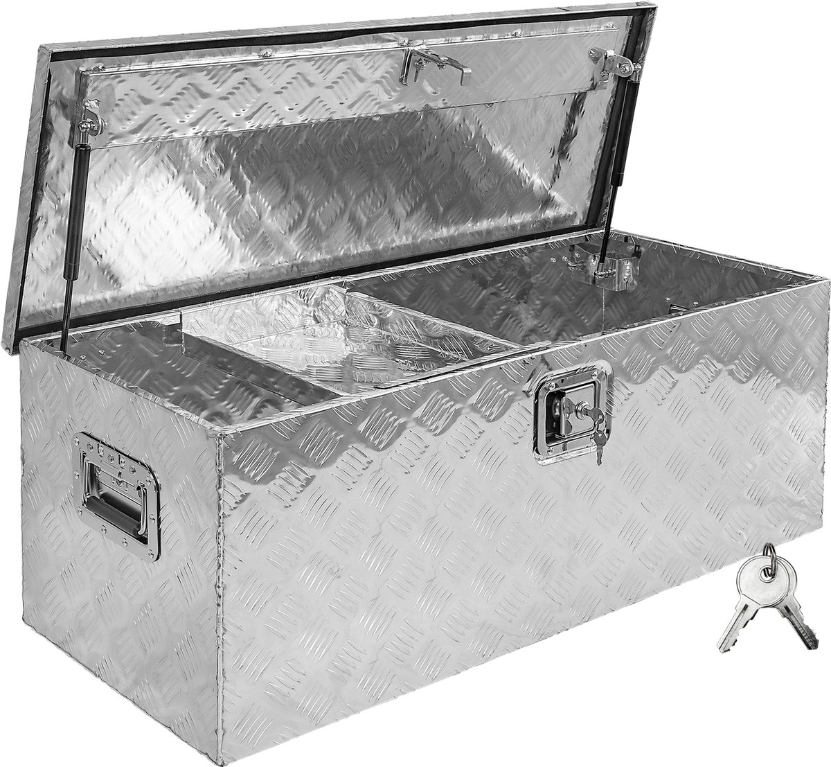 Trucky-set: Truckbox D160 + Inhangbak (gereedschapskist / aanhangerkist / aluminium kist / inzetbak / organizer)
