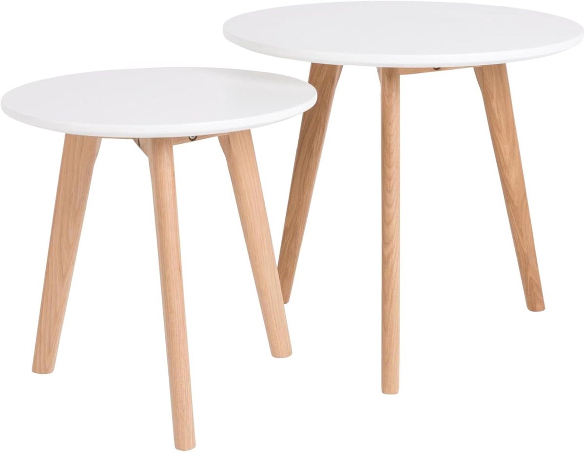 Bijzettafel Set - Nachtkastje Tafel - Woonkamer Inrichten - Set van Twee - 50 x 50 x 45 cm