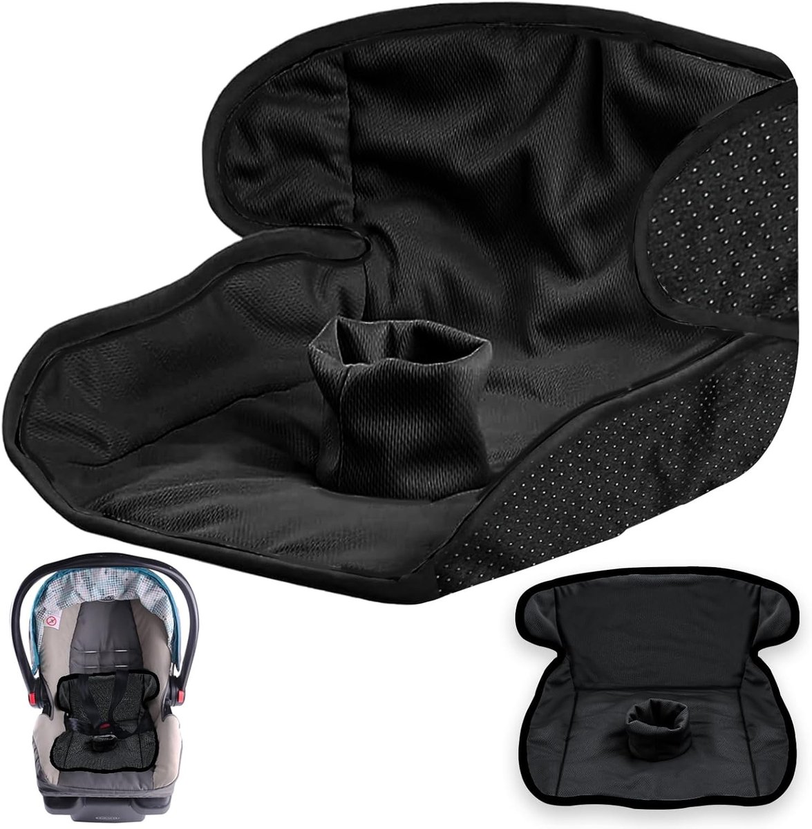 Beschermende Pad voor Kinderzitjes, Potjes en Training, Ideaal tegen Luiervlekken, Geschikt voor Reizen en Alle Maten, Handkar en Autostoelen (Zwart)