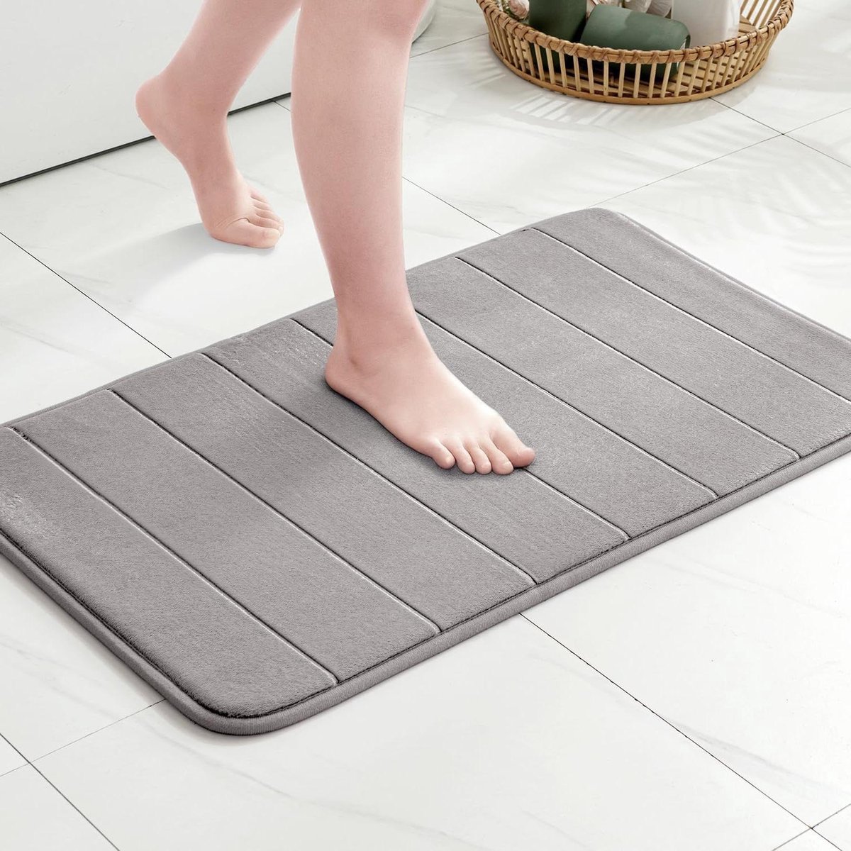Badmat Traagschuim 40 x 60 cm - Antislip Douchemat en Decoratieve Voetmat voor Badkamer en Woonkamer