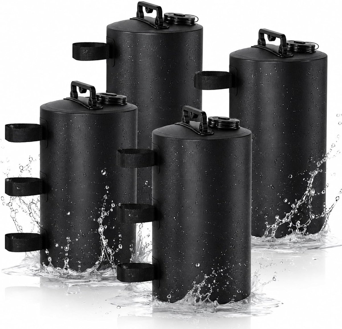 Set van 4 Watergewichten voor Partytent, Parasol en Tuin, 33 x 21 cm, Geschikt voor Tot 10 kg, Ideaal voor Camping en Strandgebruik