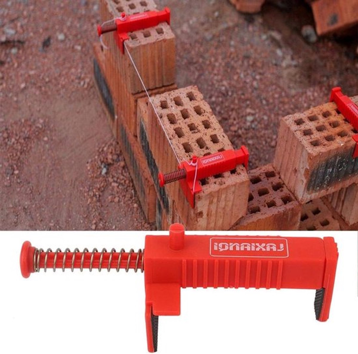 Baksteen Liner Runner Leveling Meten Draad Lade Tool Fixer - 2 STUKS - Baksteen Lijn Clips Puller Draad Klem Voor Bouw armatuur - Rode lijntrekker metselwerk