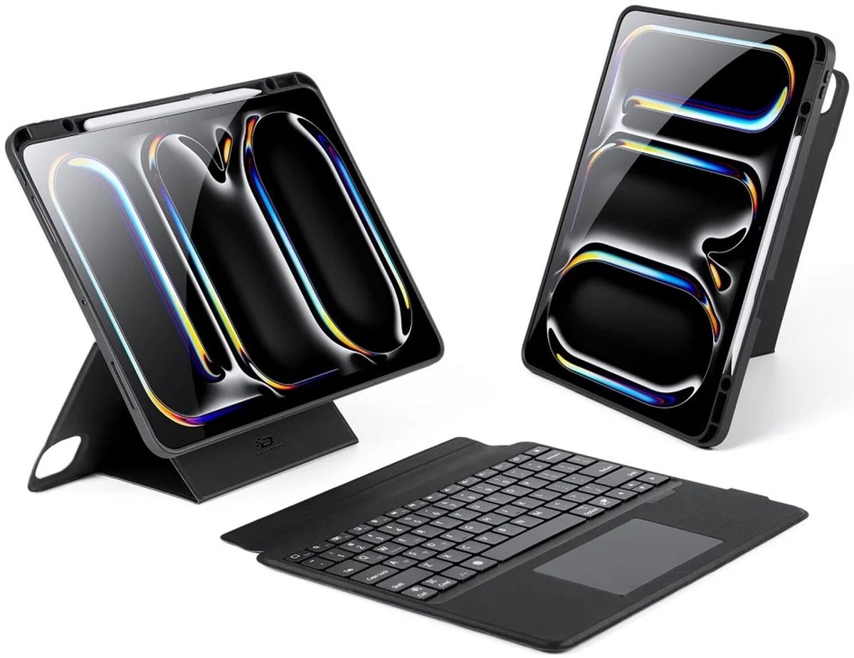 Dux Ducis - Toetsenbord hoes geschikt voor Apple iPad Pro 13 (2024) - Afneembaar - QWERTY - Tablet toetsenbord met touchpad - Zwart