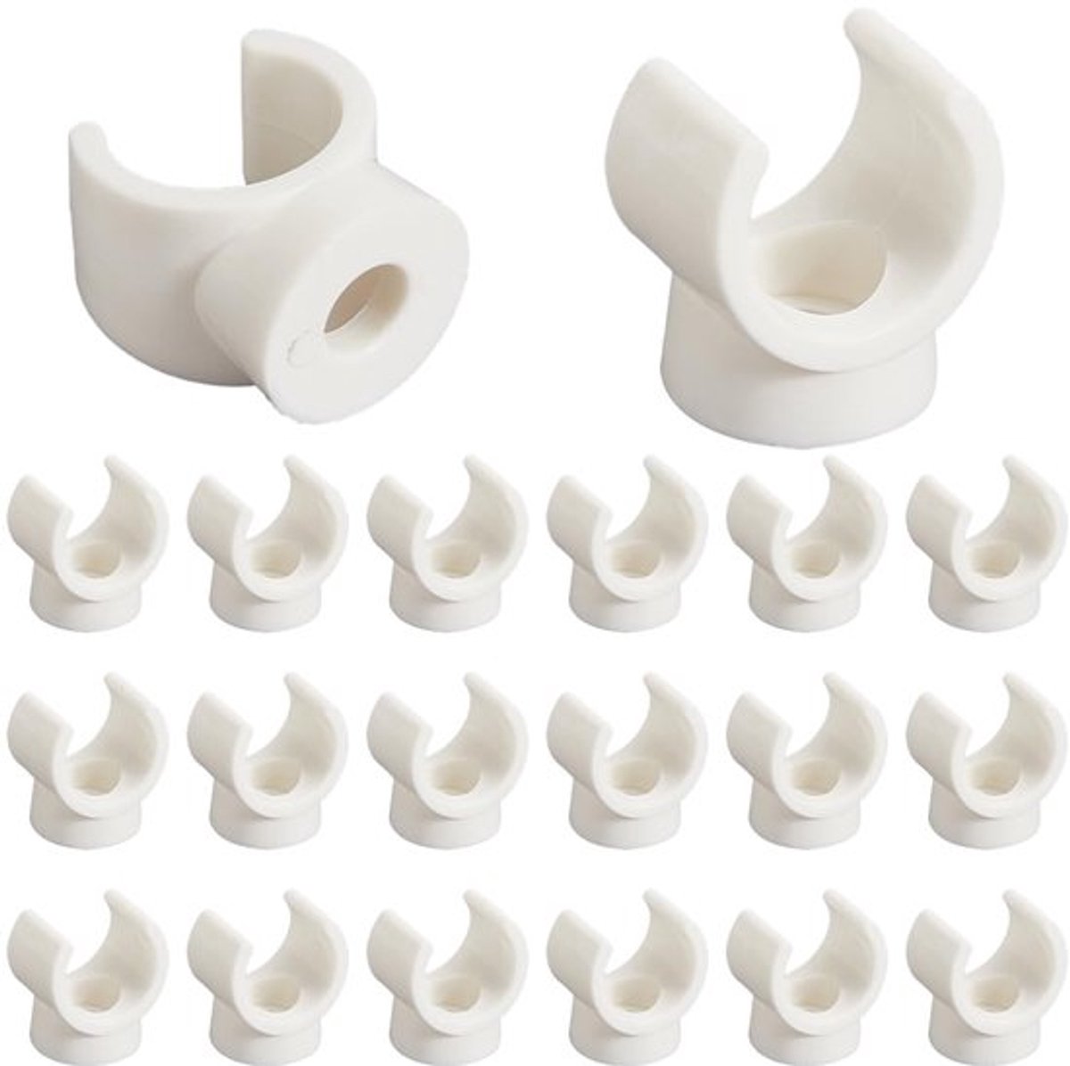 20 stuks 10mm PEX-clips, pijpklemmen, hangers, PVC-buishouder, witte kunststof U-vormige haak, waterleidingsteun, bevestigingsbuisklem, dopklemmen voor veilige bevestiging van buizen