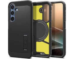 Spigen Tough Armor Hoesje Geschikt voor Samsung Galaxy S25 Plus | Compatibel met MagSafe en Qi2 | Back Cover Militaire Standaard | Kickstand | Zwart