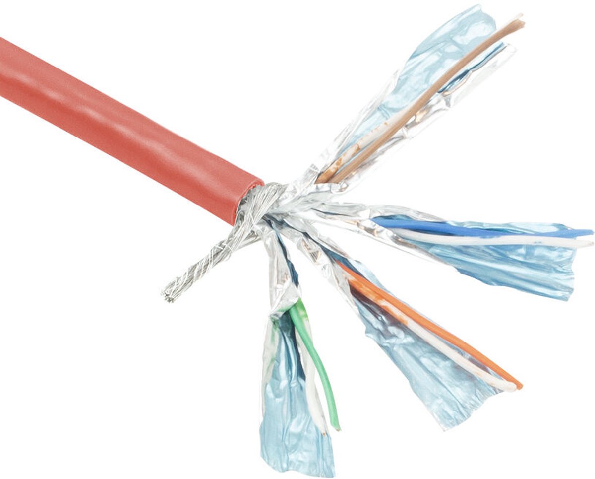 ACT FP655B CAT6 S/FTP PVC Patchkabel Soepel Rood - 305 meter