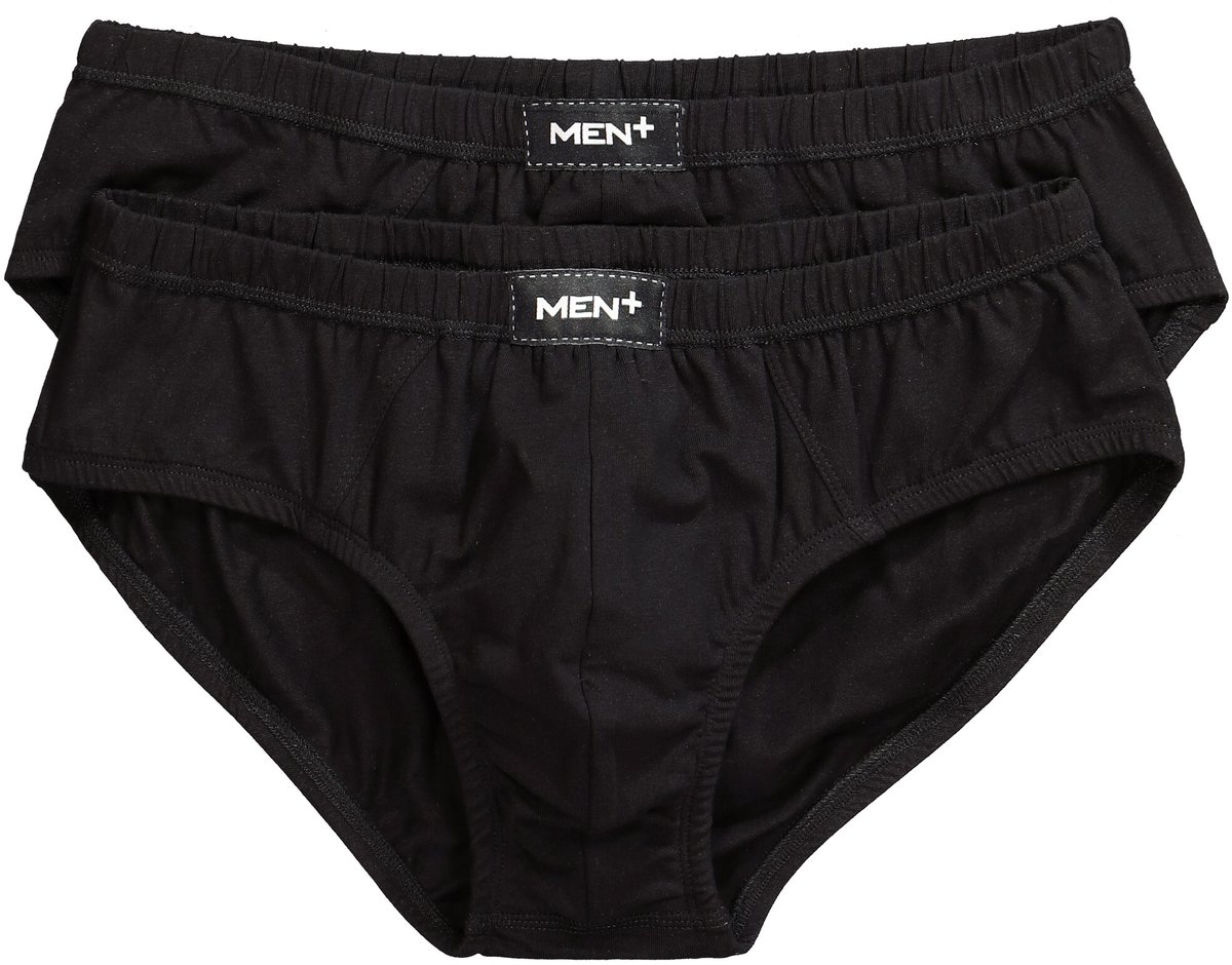 Men Plus - Heren - Slips onderbroeken set van 2 FLEXLASTIC® - Zwart - Maat L