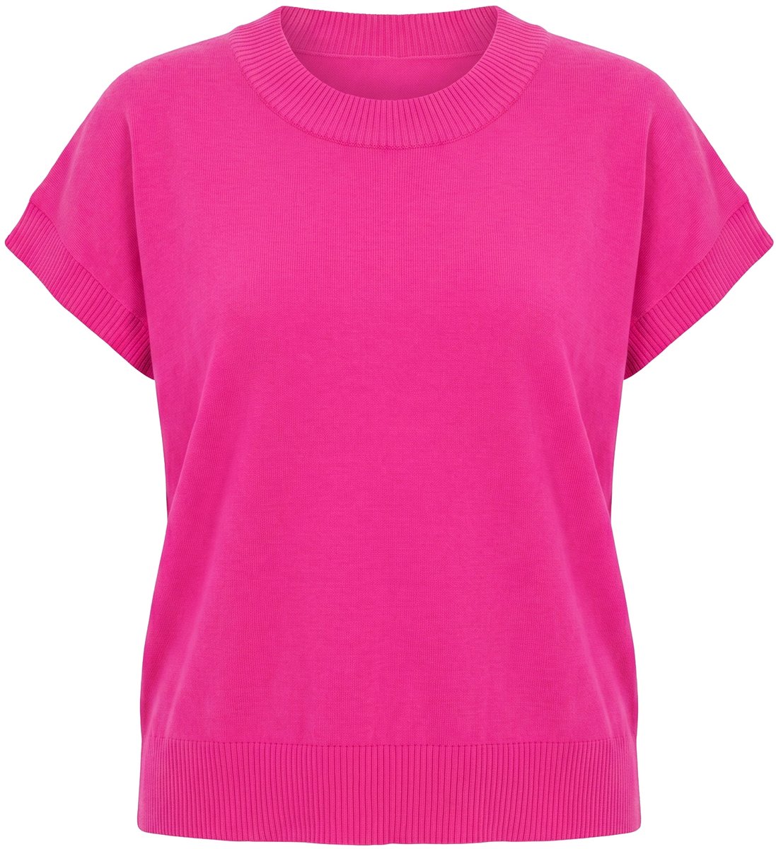 MIAMODA - Dames - Slipover losse pasvorm brede ribboordjes - Azalearood - Maat 50+