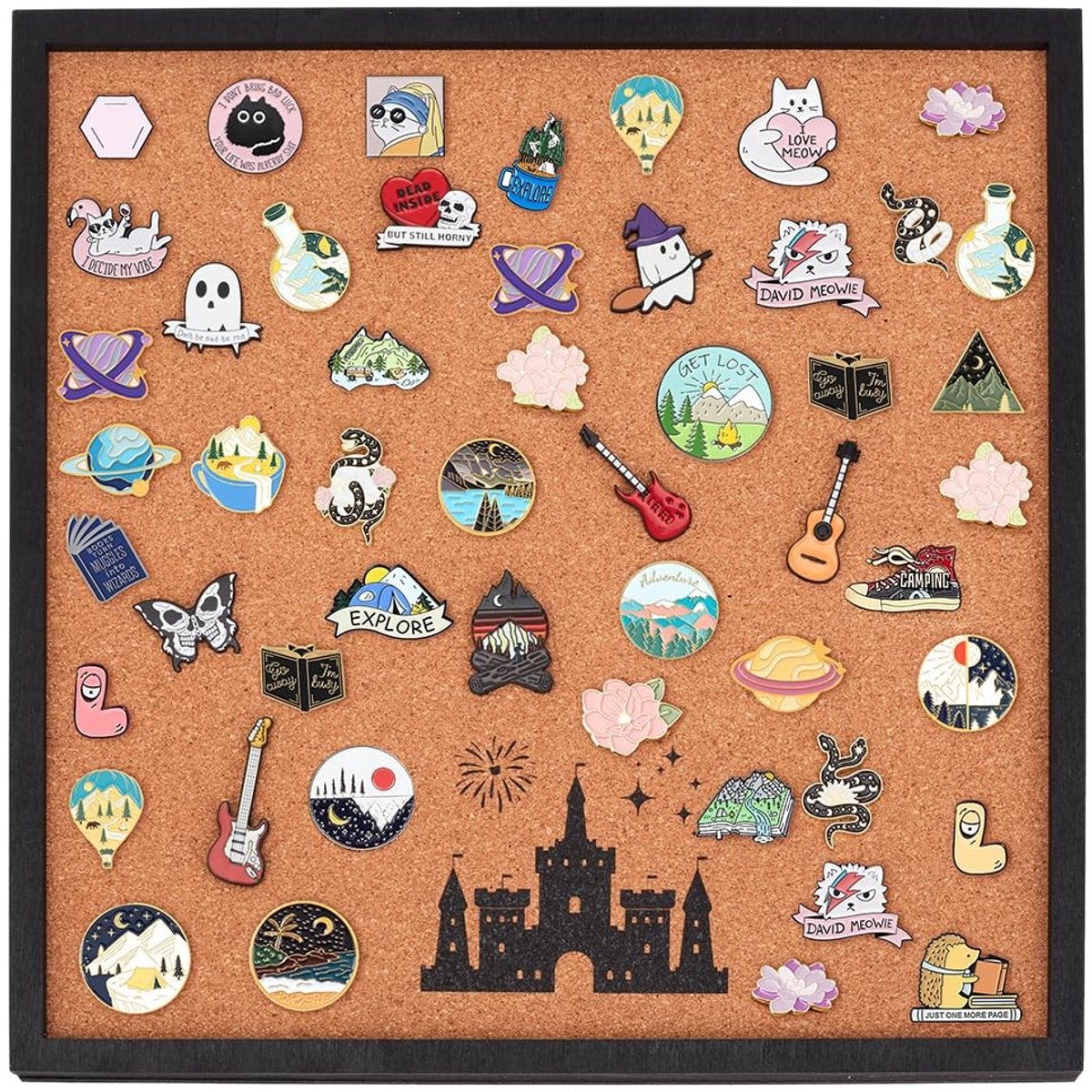 Omgoods- Prikbord 30 x 30 cm - Kurkbord - Wandgemonteerd - Decoratie - Broche-display - Zelfherstellend vermogen