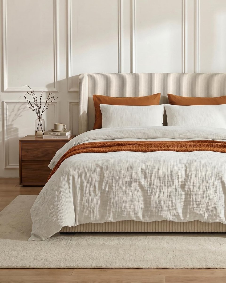 Omgoods - Premium Musselin Bettwäsche Set 135x200 cm - 100% Katoen, Ademend en Kreukvrij