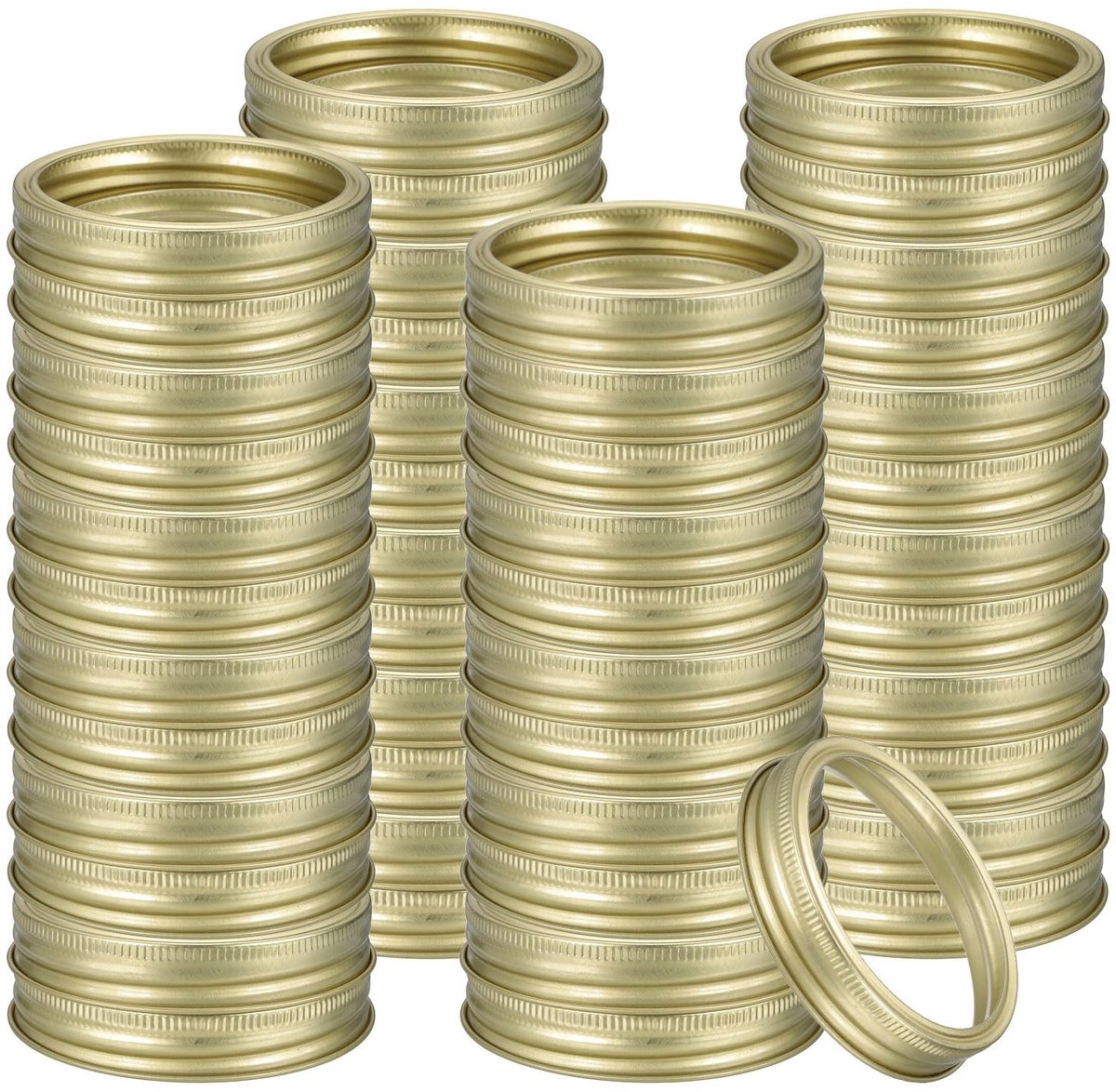 Omgoods - 48 Stuks Waterdichte Deksels voor Glazen Potten, Goud