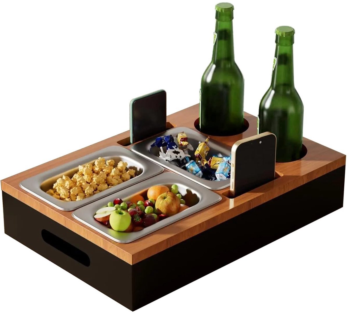 Omgoods - Houten Snack Organiser met Opbergruimte voor Dranken en Snacks