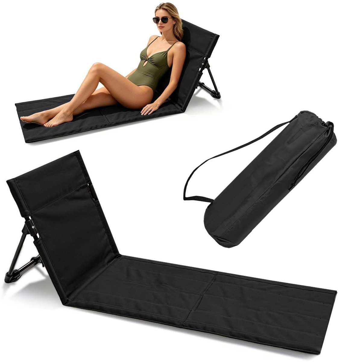 Omgoods - Vouwbare Strandmat met Rugleuning, Ideaal voor Camping en Reizen