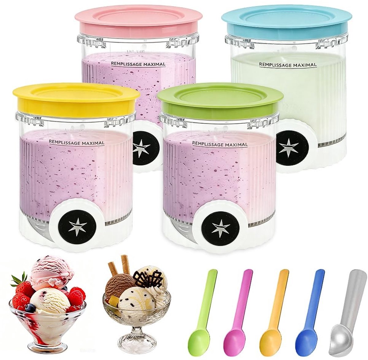 Omgoods - Set van 4 BPA-vrije Containers voor IJs en Snacks