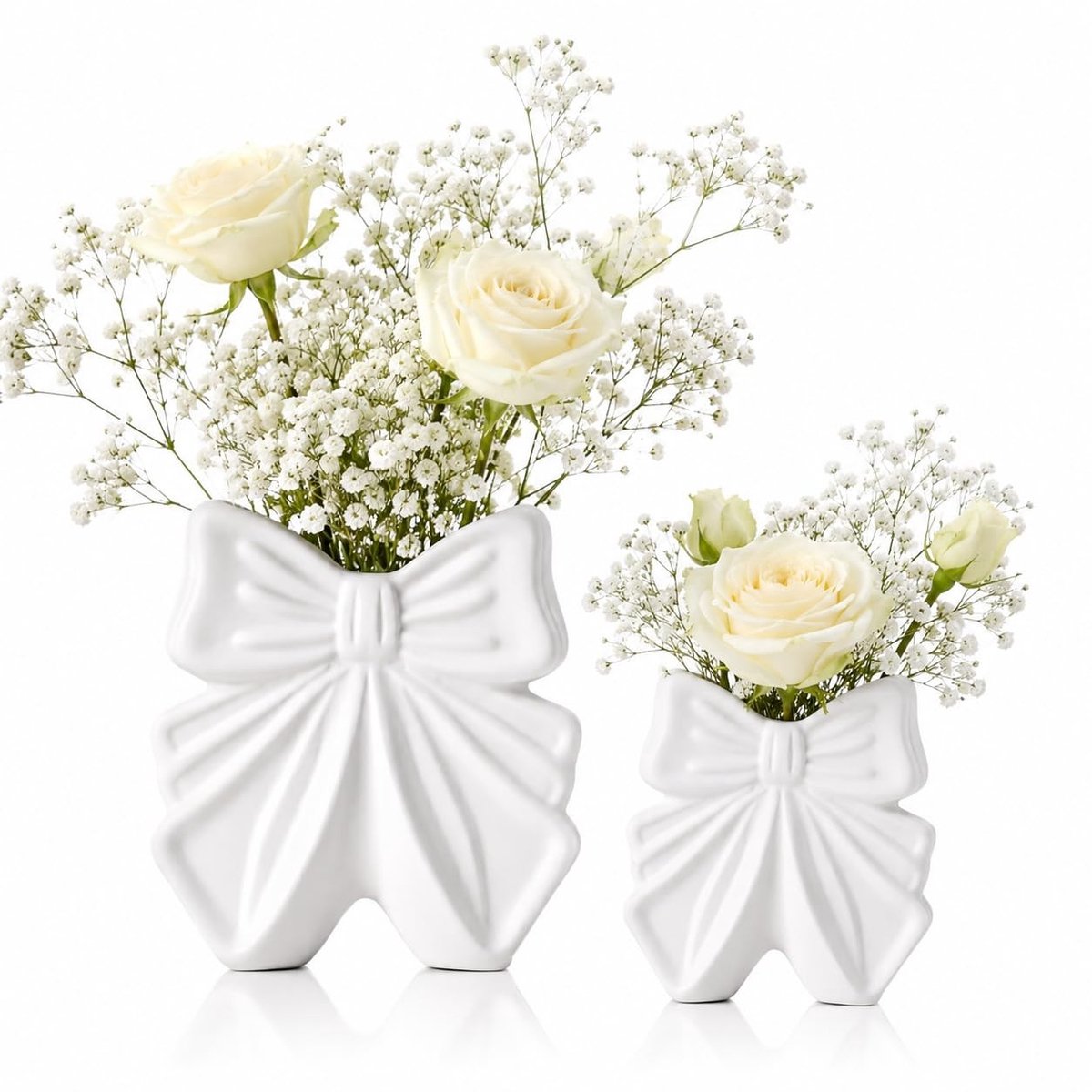 Omgoods - Set van 2 Schattige Keramische Boog Vazen voor Thuisdecoratie