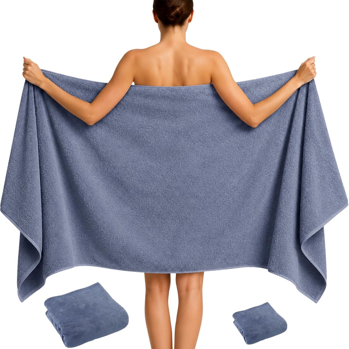Omgoods - XXL Badhanddoek Saunahanddoek - 100% Katoen - Antraciet Grijs 100x200cm