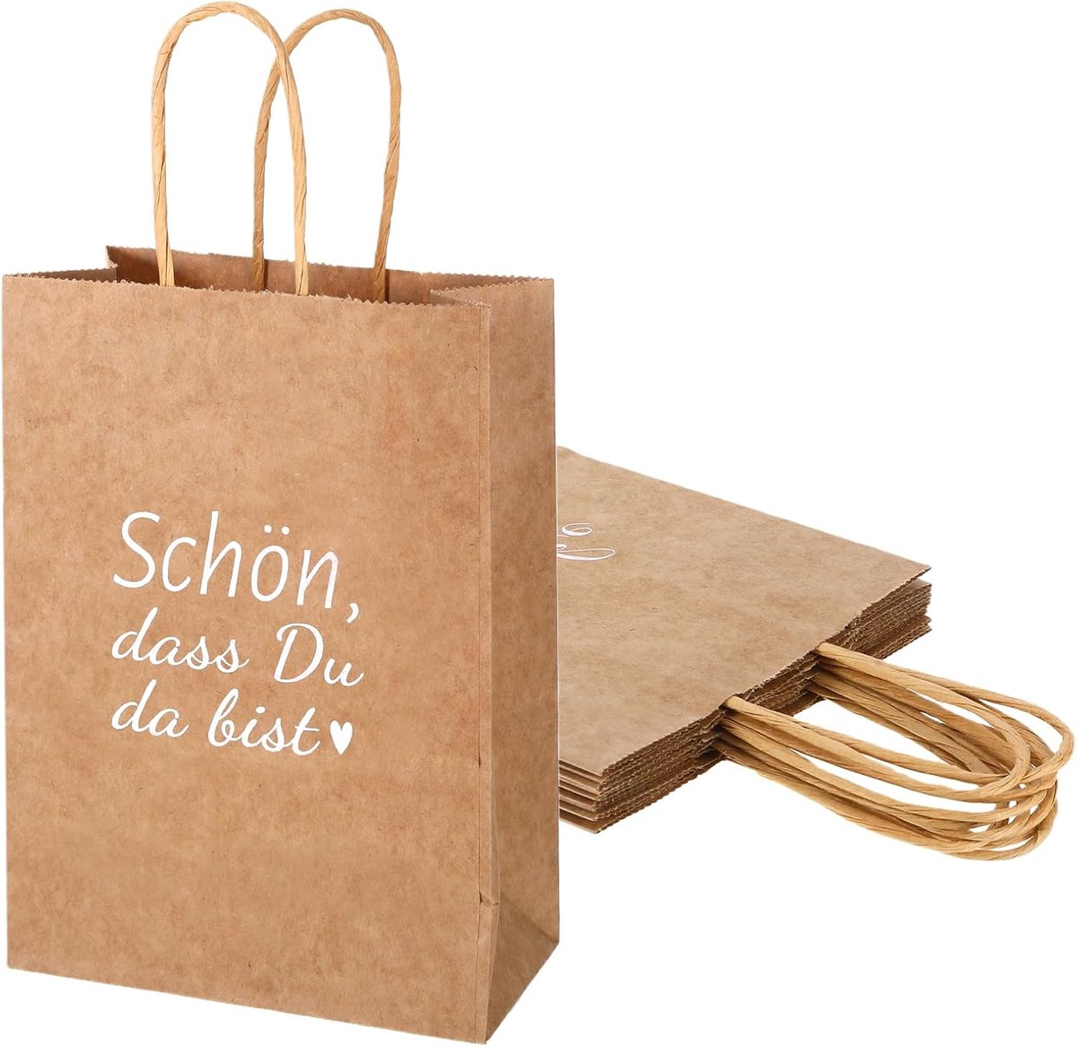10 stuks papieren zakken met handvat, papieren draagtassen, geschenkverpakking, cadeautjes, feestcadeauzakjes voor - ShopVlot