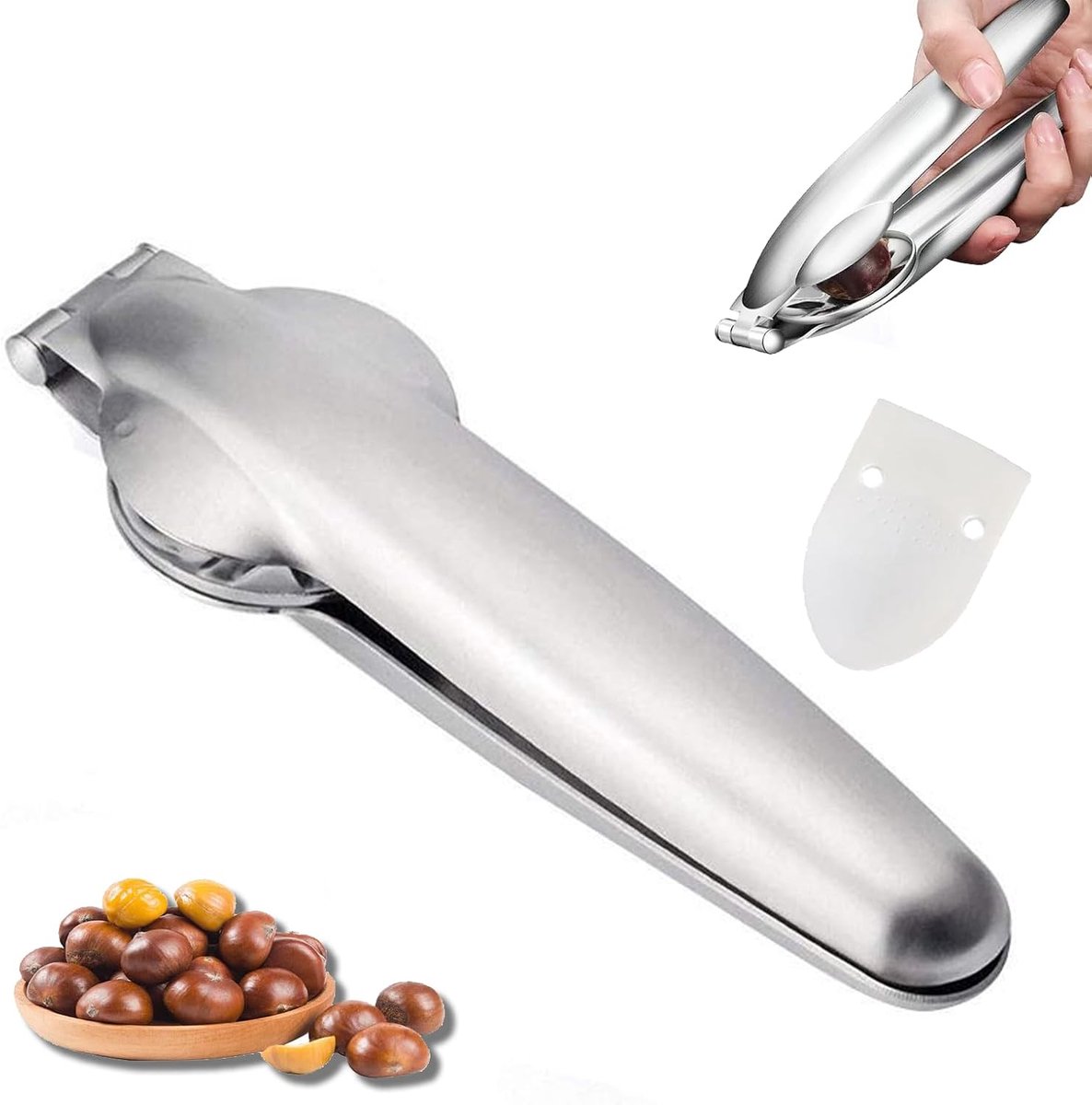 Ylinwtech 2 Piece Chestnut Opener,Chestnut Opener Stainless Steel,Multifunctional Manual Chestnut Opener,For - ShopVlot
