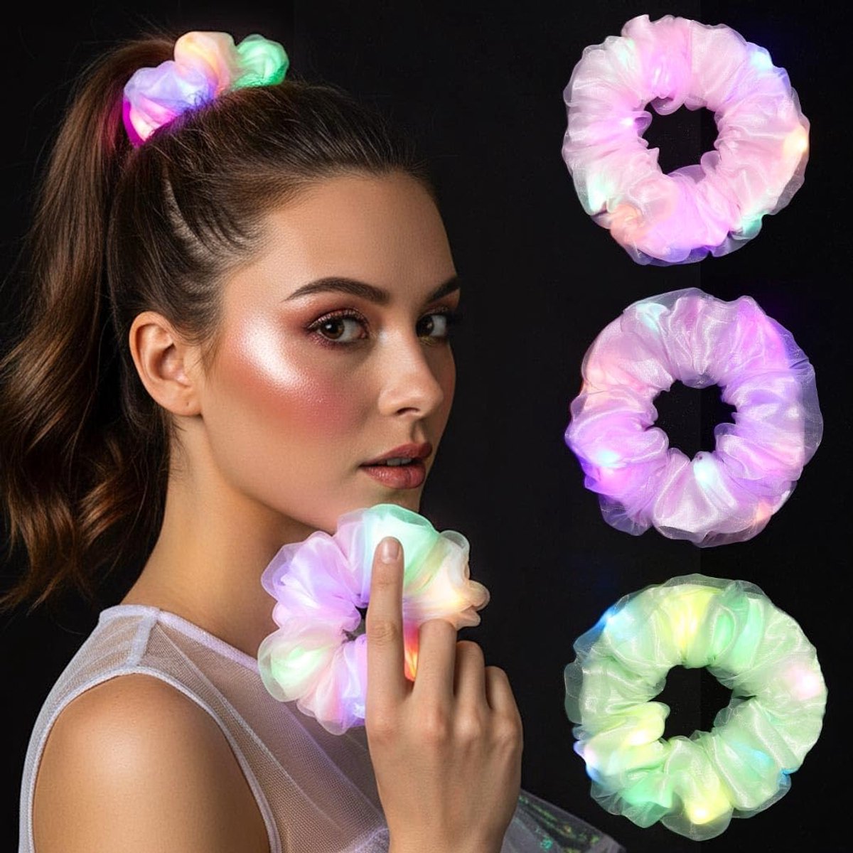 SnelShoppen - Dames Groene Haarstrikken - Set van 2 - Luxe Satijn Haaraccessoires voor Feest, Dagelijks Gebruik, Bruiloften en Meer - Perfect voor Kin